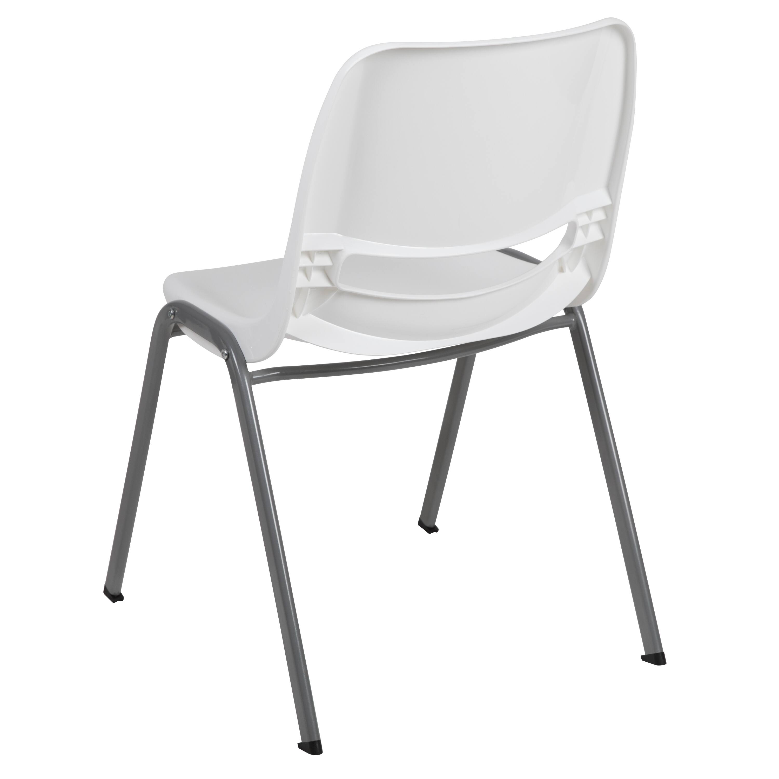 Alt View 5. Emma + Oliver - Ergonomic Shell Student Stack Chair - Classroom Chair / Office Guest Chair - White.