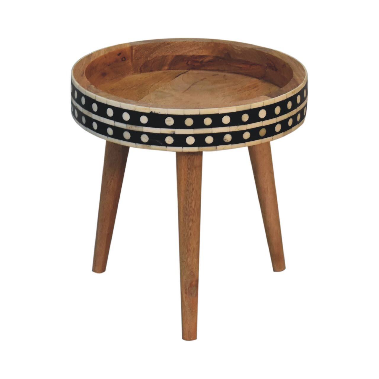 Alt View 6. Artisan Furniture - Artisan Furniture Solid Wood Mini Pattern Nordic End Table, Brown - Brown.