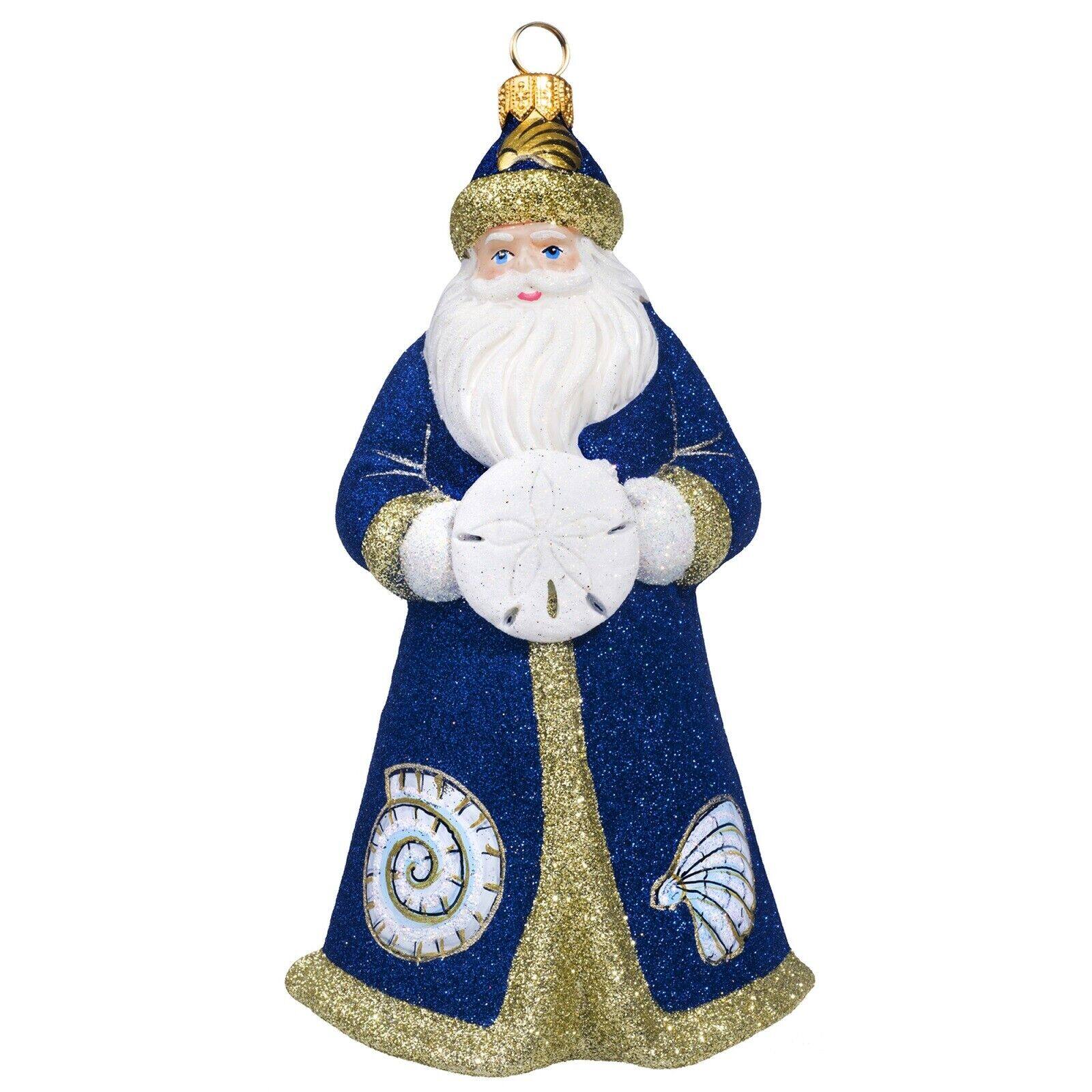 Joy to the World Collectibles - Joy to the World Glitterazzi Beachy Santa Polish Glass Christmas Ornament - Multicolor