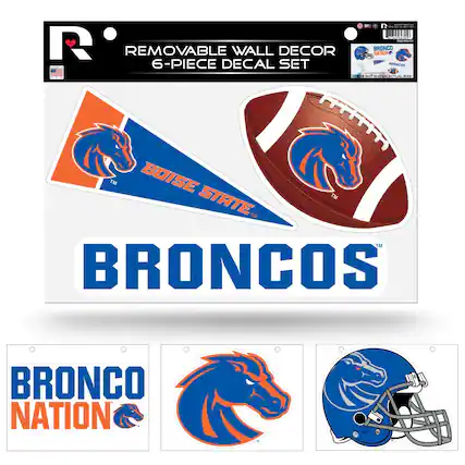 R2 LuND
REMOVABLE WALL DECOR
6-PIECE DECAL SET
BOISE STATE
BRONCOS
BRONCO NATION
BRONCO NATION
BRONCOS