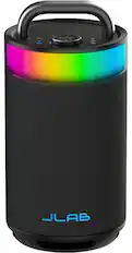 Front. JLab - Epic Party Speaker with Bluetooth and RGB Lighting - Black.