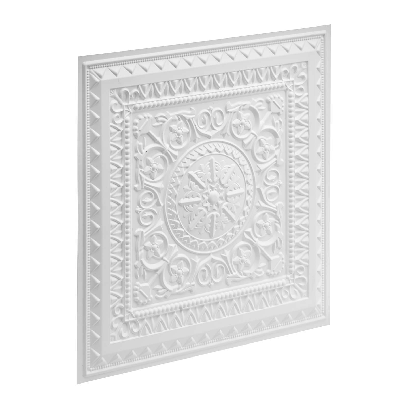 Alt View 5. VEVOR - 24 x 24 in PVC Ceiling Tiles 12-Pack White 3D Geometric Panels, Smooth PVC Sheet for Drop Grid, Impact-Resistant - White.