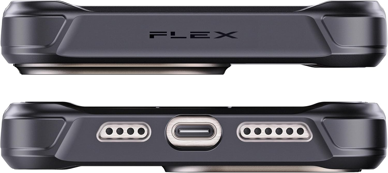 Alt View 5. Rebel - Rebel - Frosted FLEX Series Case For Apple iPhone 15 Pro Max - Black/Matte Clear - Black/Matte Clear.