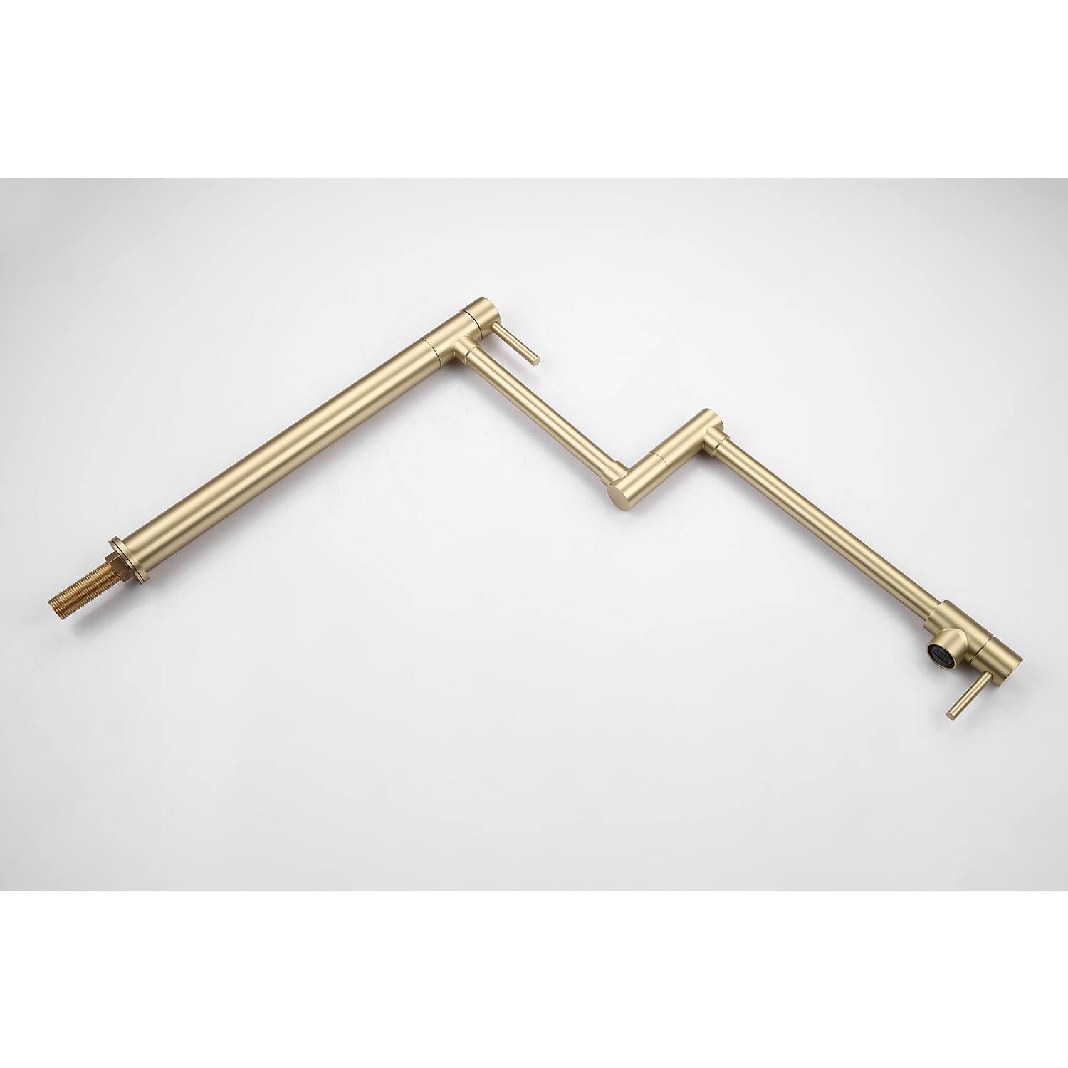 Angle. Siljoy - Pot Filler Faucet with Extension Shank - Brushed Gold.
