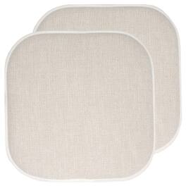 Sweet Home Collection - Alexis Memory Foam No Slip Back 16" x 16" Chair Pad Cushions, 2-Pack - Linen/Beige
