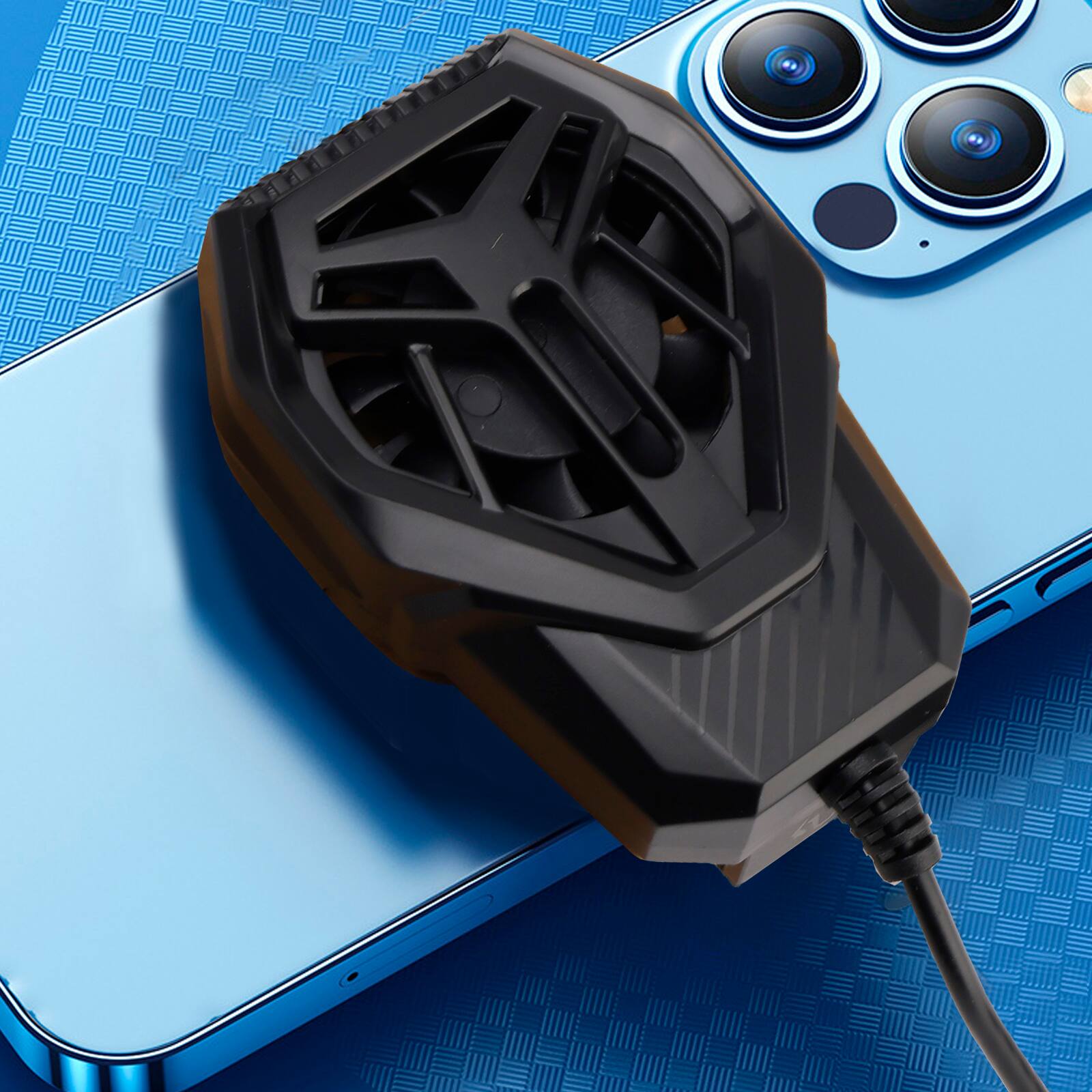 Alt View 4. Topteng - S-01 Universal Phone Cooler - Air Cooling Back Clip Heatsink, 54g Lightweight for Gaming/Live Stream, for iPhone/Samsung - Black.