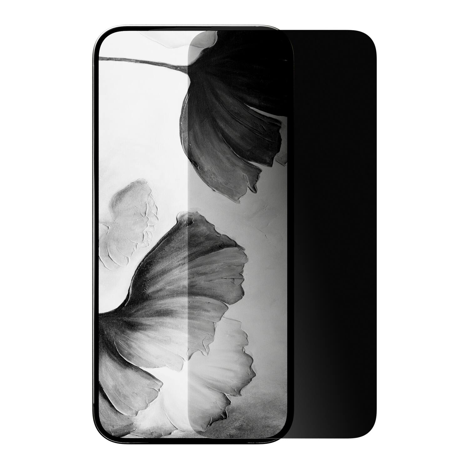 Angle. Cellhelmet - Privacy Tempered Glass with Alignment Tray for iPhone 17/16 Pro - Clear.