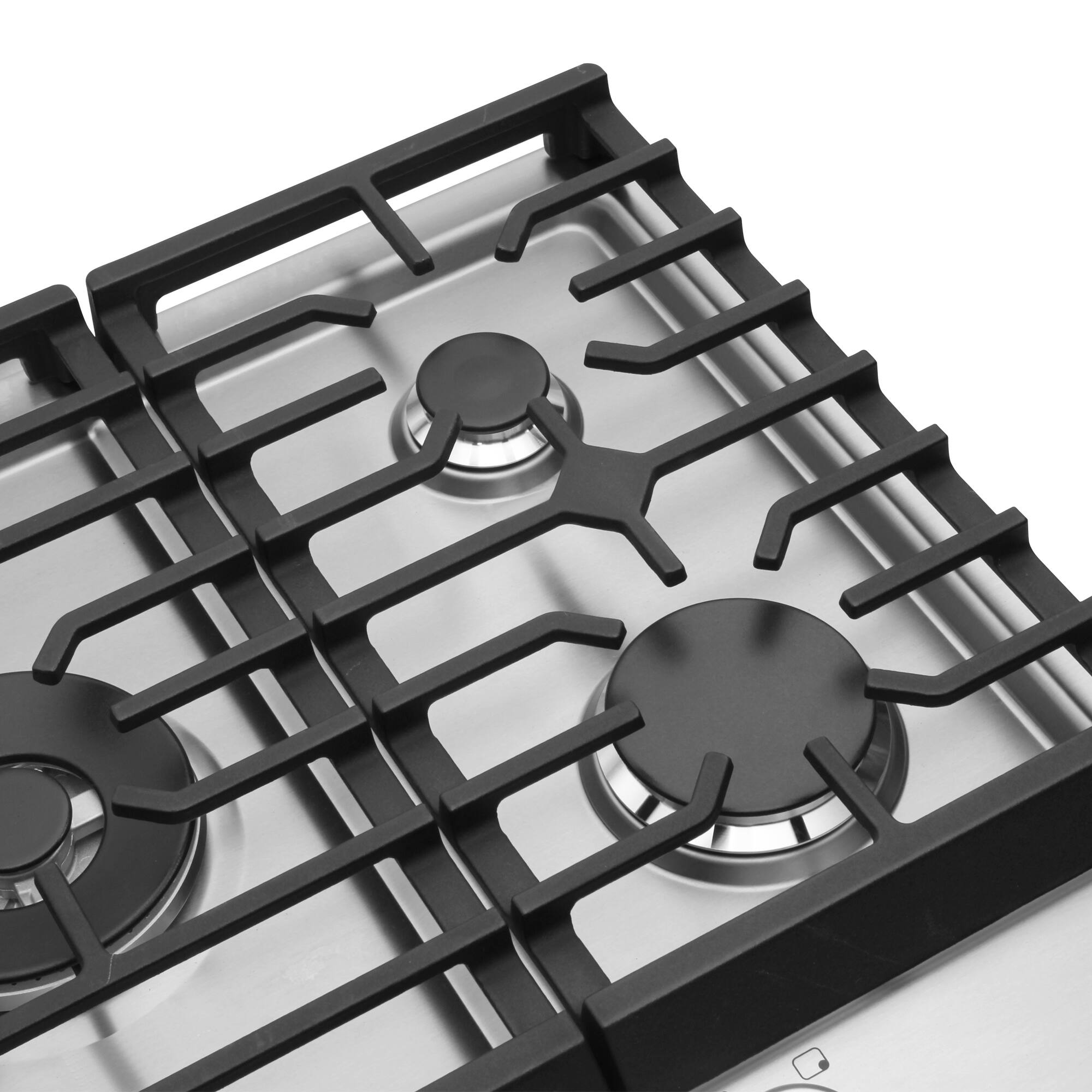 Alt View 3. COSMO - COS-CTGH305SS 30 in. Haven Collection Drop-in Gas Cooktop with 5 Sealed Burners, Cast Iron Grates - Stainless Steel.