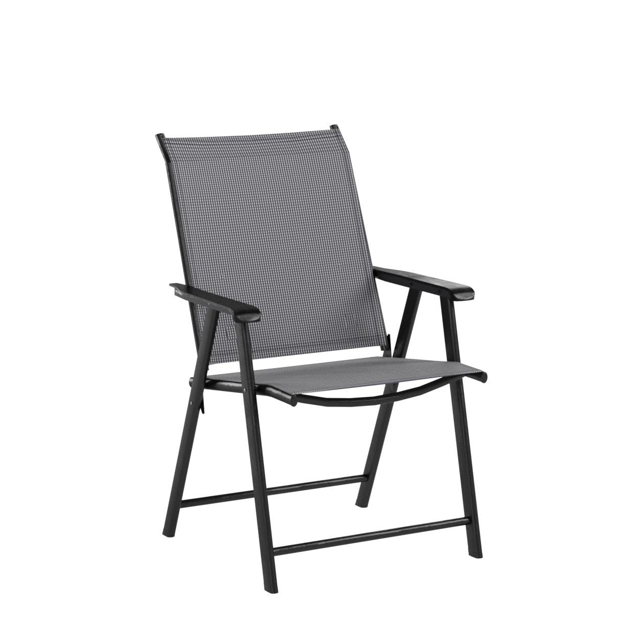 Alt View 1. JETRANSPORT - Set Of 4 Folding Patio Chairs Outdoor Portable Dining For Garden Camping Poolside Beach Deck Lawn 4-pack - Grey 1 Count Pack of 4.