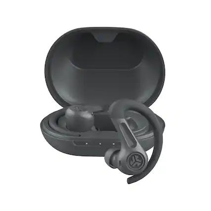 Front. JLab - JBuds Sport ANC 4 True Wireless Earbuds - Graphite.