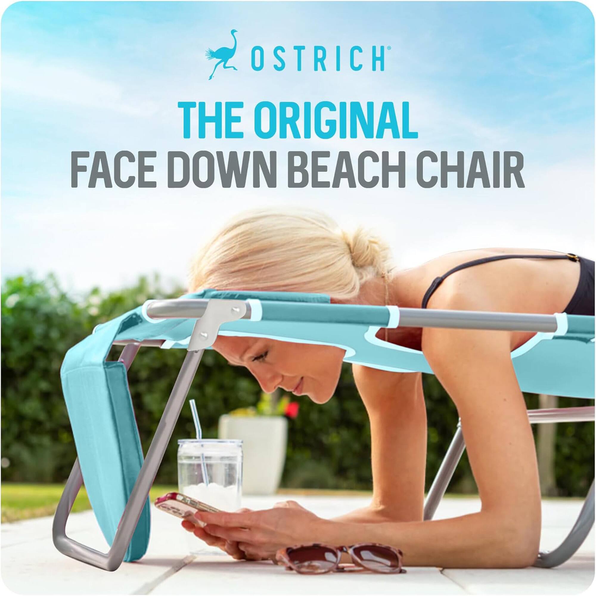 OSTRICH  
THE ORIGINAL  
FACE DOWN BEACH CHAIR