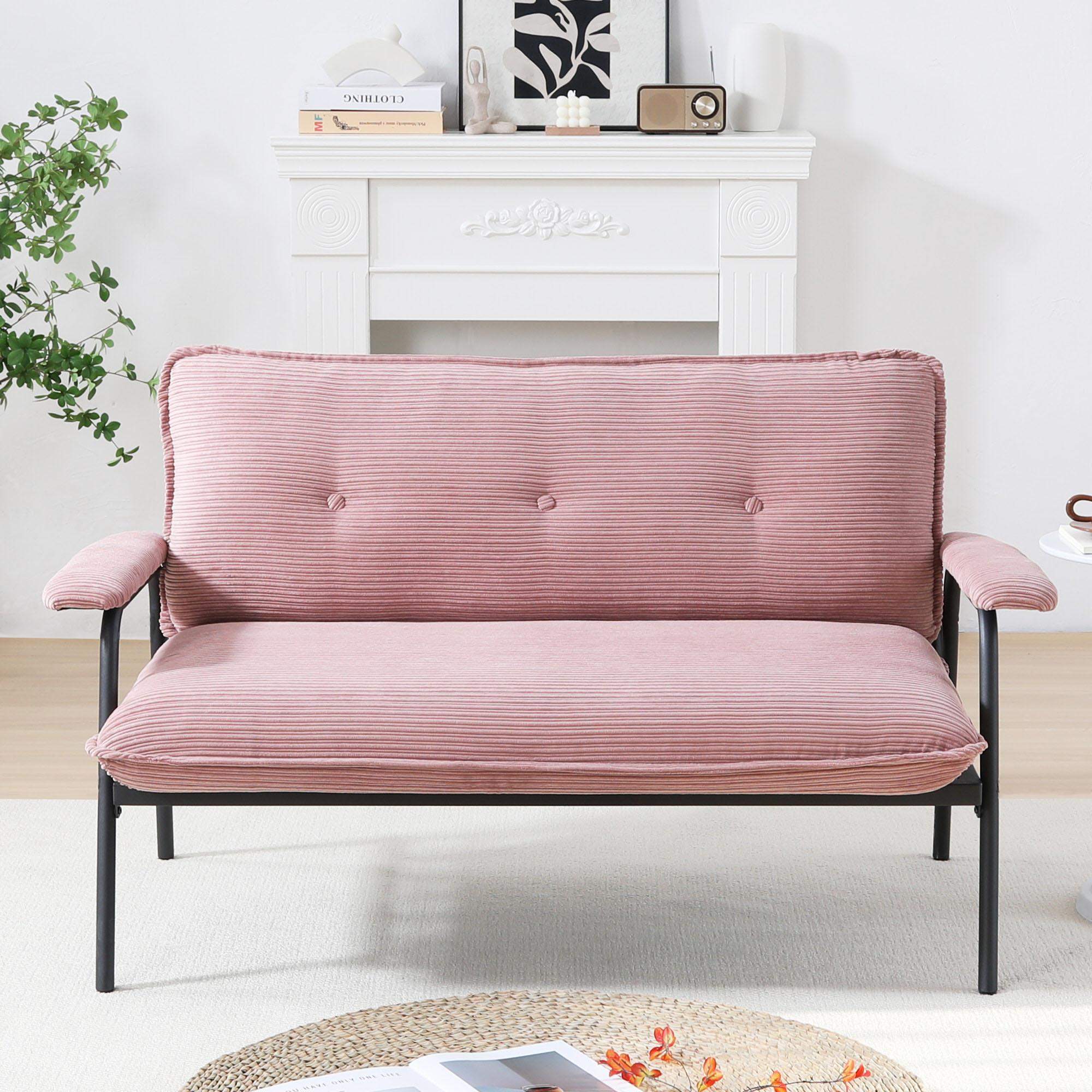Front. Roomtec - The 53inch pink sofa offers a spacious layout in the small apartment easily handling various scenarios from watching - Pink.
