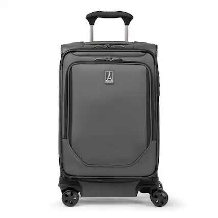Front. Travelpro - Crew Classic Lightweight Softside Expandable 21" Carry On Spinner - Titanium Grey.