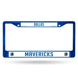 Rico Industries - Dallas Mavericks NBA Licensed Blue Painted Chrome Metal License Plate Frame - Multi