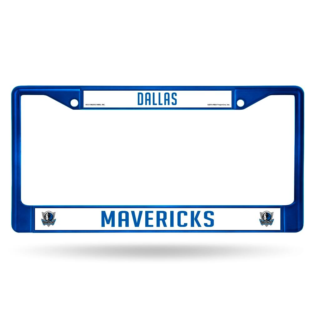 Dallas Mavericks Chrome Metal (Blue Painted) License Plate Frame