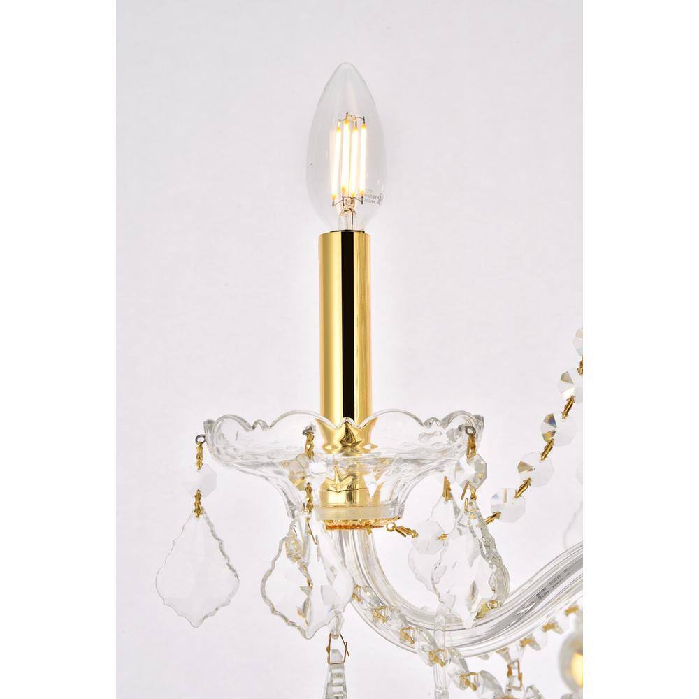 Back. Elegant Lighting - Verona 5 light Gold Chandelier Clear Royal Cut Crystal - Gold.