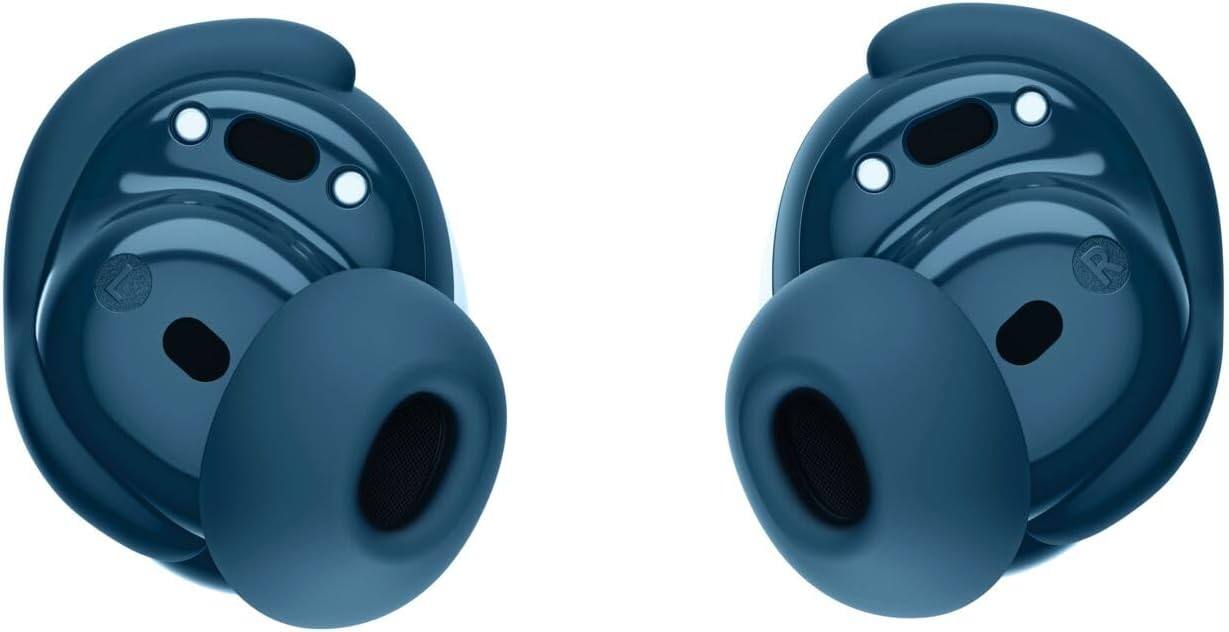 Back. Bose - Bose QuietComfort Earbuds Bundle with Fast Charger - Noise Cancellation (Twilight Blue) - Twilight Blue.