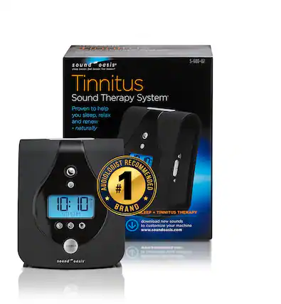 Sure, here is the corrected and grouped text from the image:
---
**Sound Oasis**
sleep better, feel better, live better™
**Tinnitus Sound Therapy System**
Proven to help you sleep, relax and renew naturally
**AUDIOLOGIST #1 RECOMMENDED BRAND**
**10:10**
STREAM
**S-680-02**
**SLEEP + TINNITUS THERAPY**
download new sounds to customize your machine
www.soundoasis.com
---
**SOUNDS**
sound oasis
---
**MMM'z0nuq09212cow**
of customize L machine poj USM spunos I5DO_punos
---
