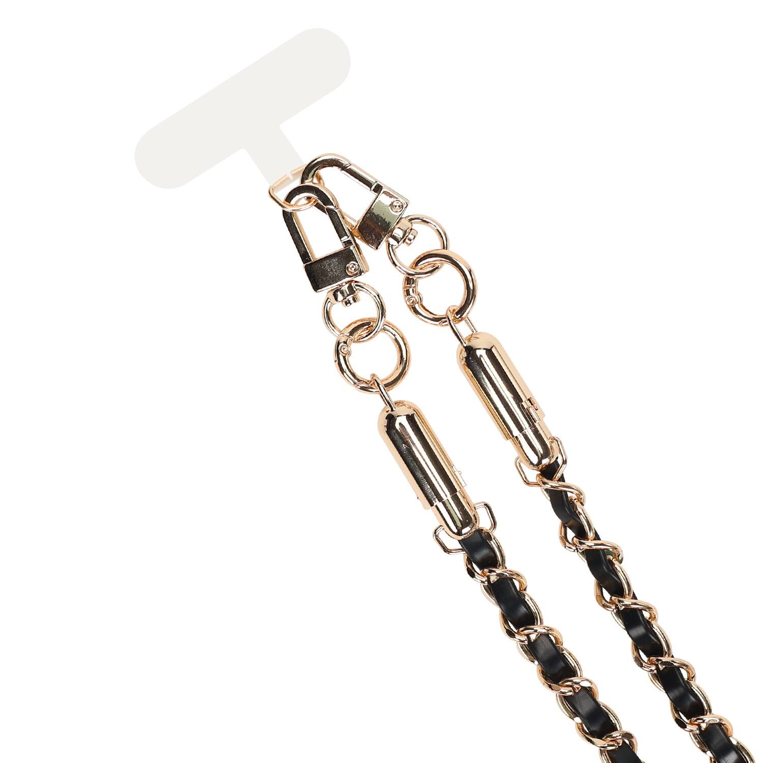 Alt View 1. Mybat Pro - MyBat Pro Atelier Series 4.2FT Crossbody Strap + USB-C Charging Cable - Black / Gold - Gold.