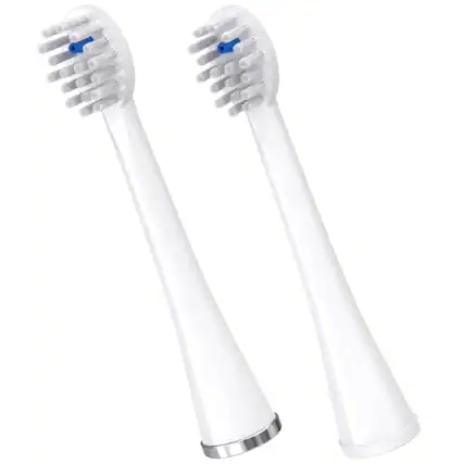 Front. Waterpik - Genuine Compact Replacement Brush Heads for Sonic-Fusion Flossing Electric Toothbrush, 2 Count - White.