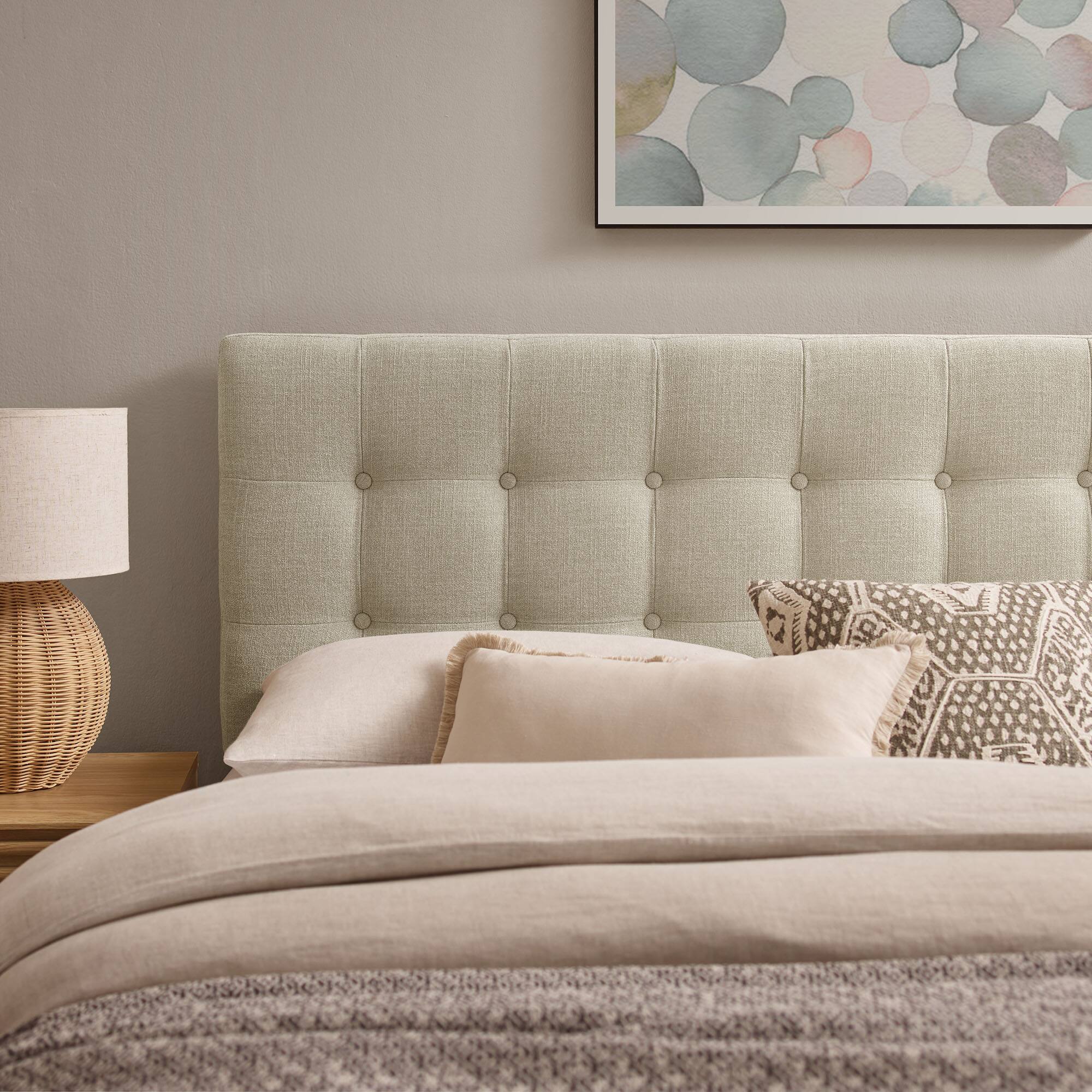 Alt View 1. Modway - Emily Upholstered Fabric Headboard by Modway - Linen.