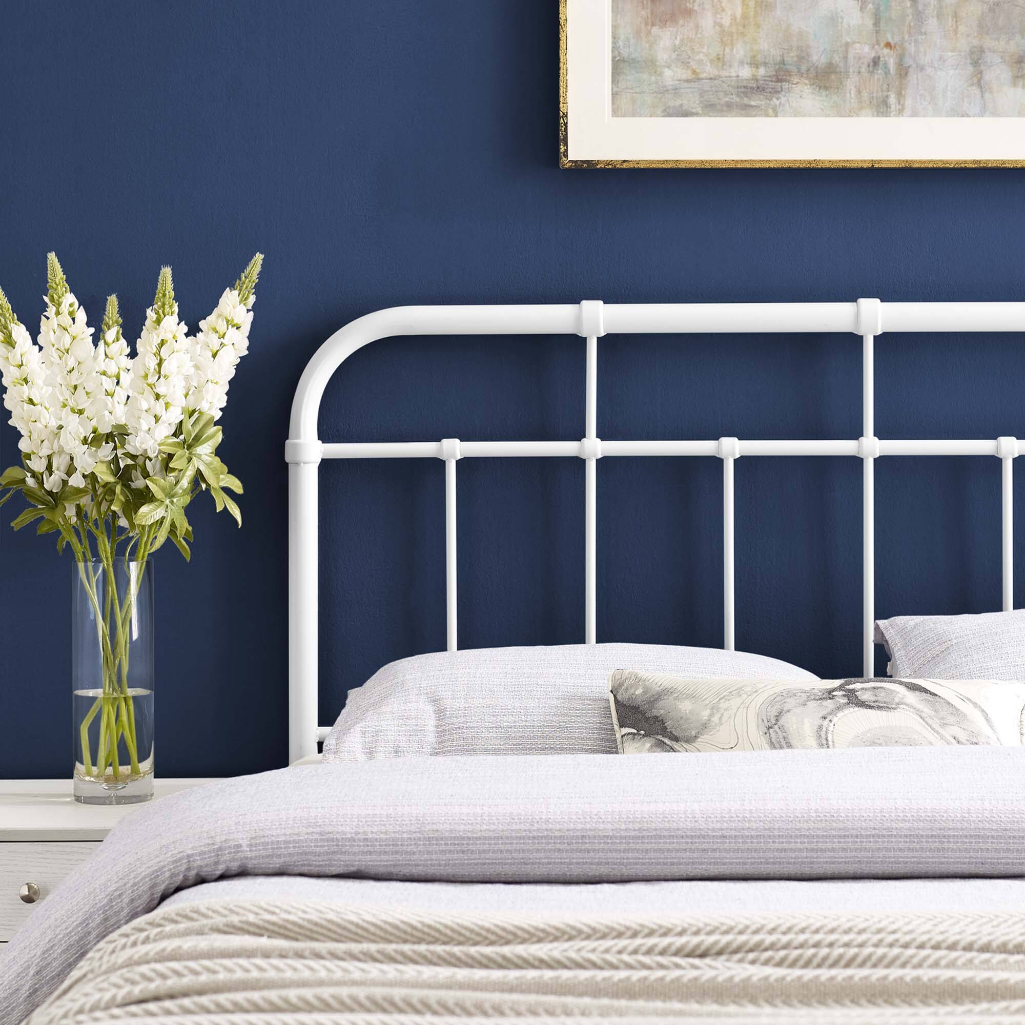 Back. Modway - Alessia Metal Headboard - White.