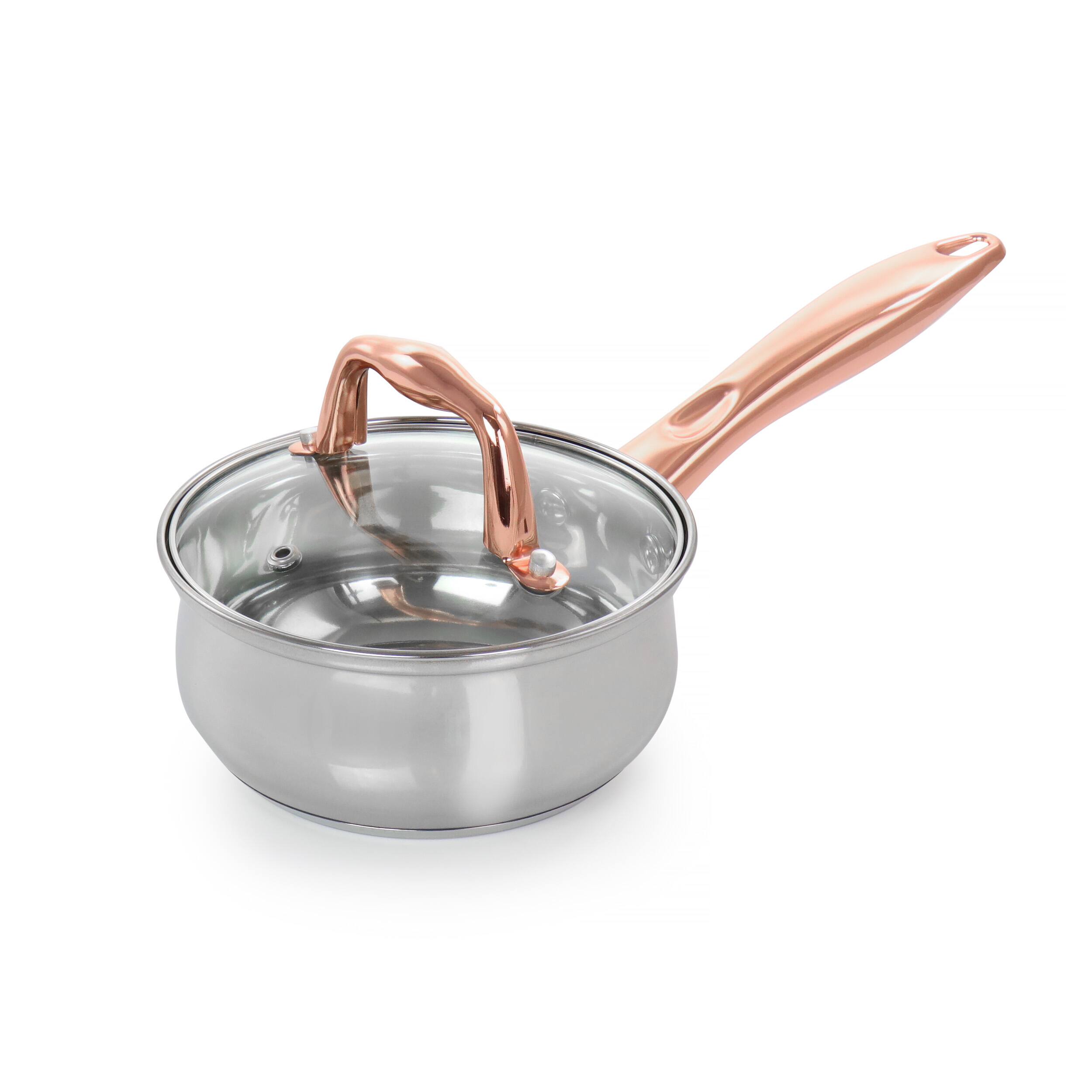 Alt View 5. Gibson - Gibson Home Bransonville 8 Piece Stainless Steel Cookware Set in Chrome and Bronze - Bronze.