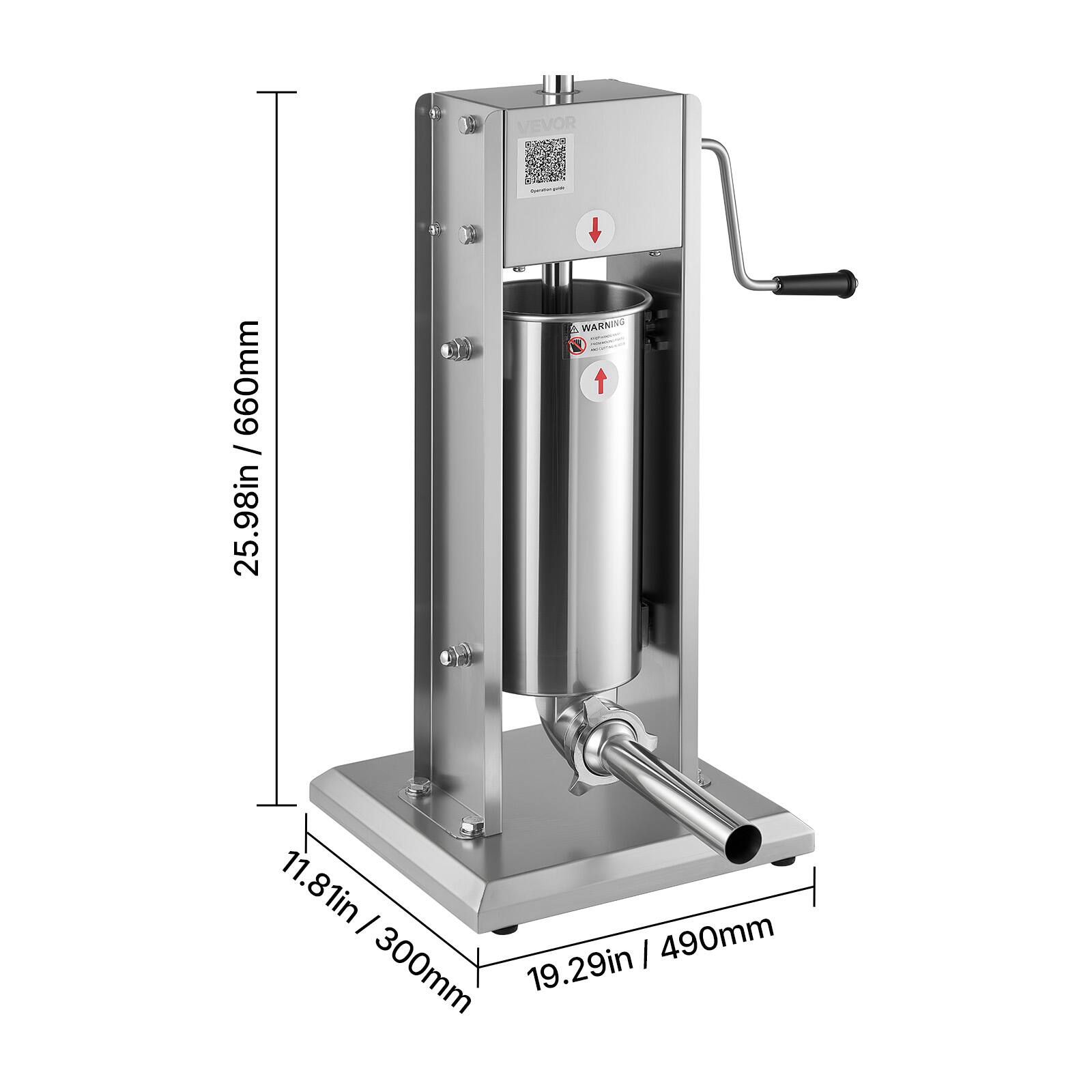 VEVOR 660mm / 25.98in  
WARNING 11.81in  
I 490mm  
300mm  
19.29in