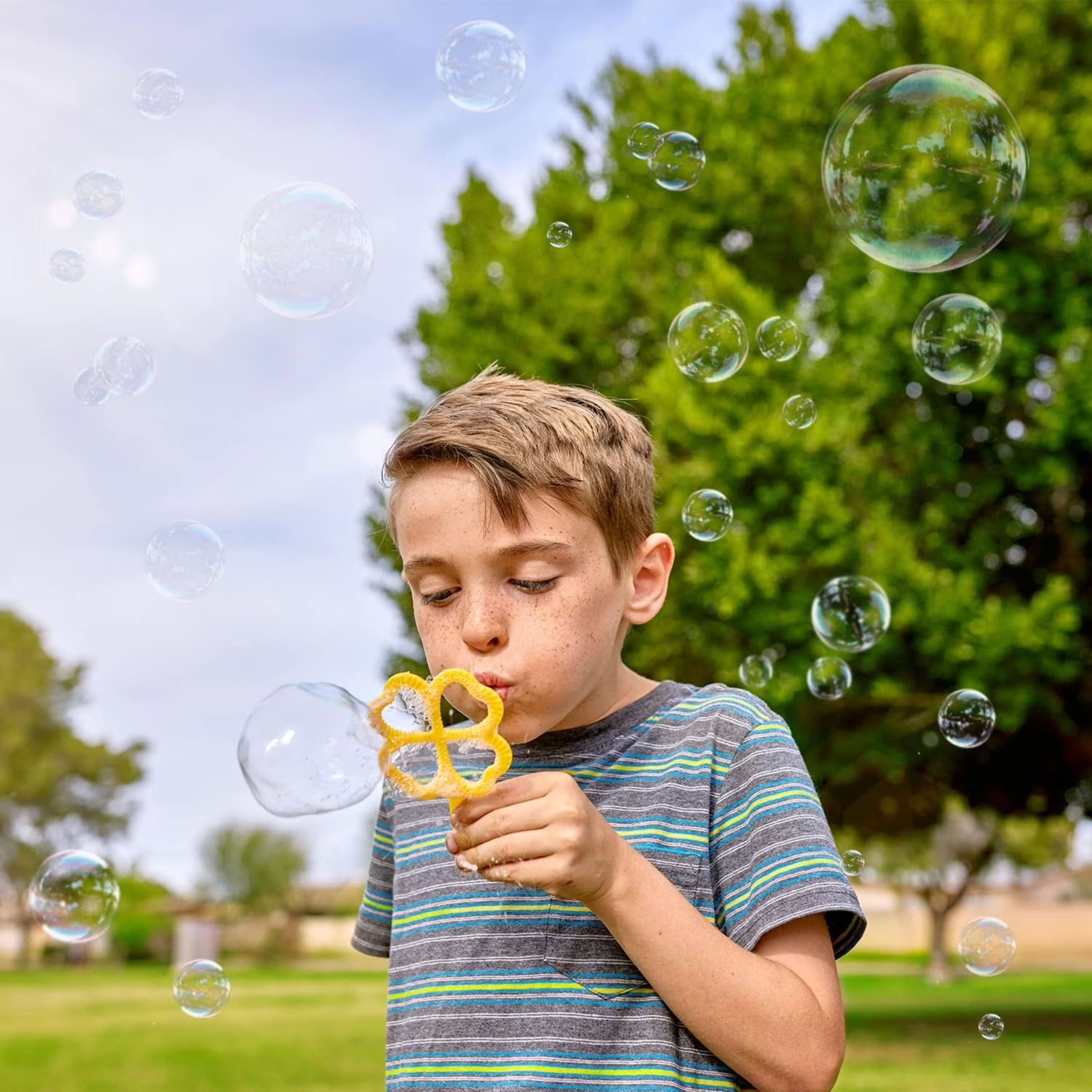 Alt View 4. Joyfy - 18 Pcs Giant Bubble Maker with Tray, 12" Big Bubble Wands Set, Summer Outdoor Activity, 6 Pcs Bubble Solution Suitable.