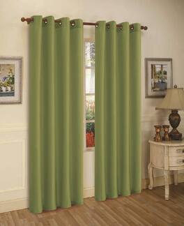 J&V TEXTILES - 2 Panels Solid Grommet Faux Silk Window Curtain Drapes Treatment 58" Wide and 84" Length - 2-MIRA GREEN