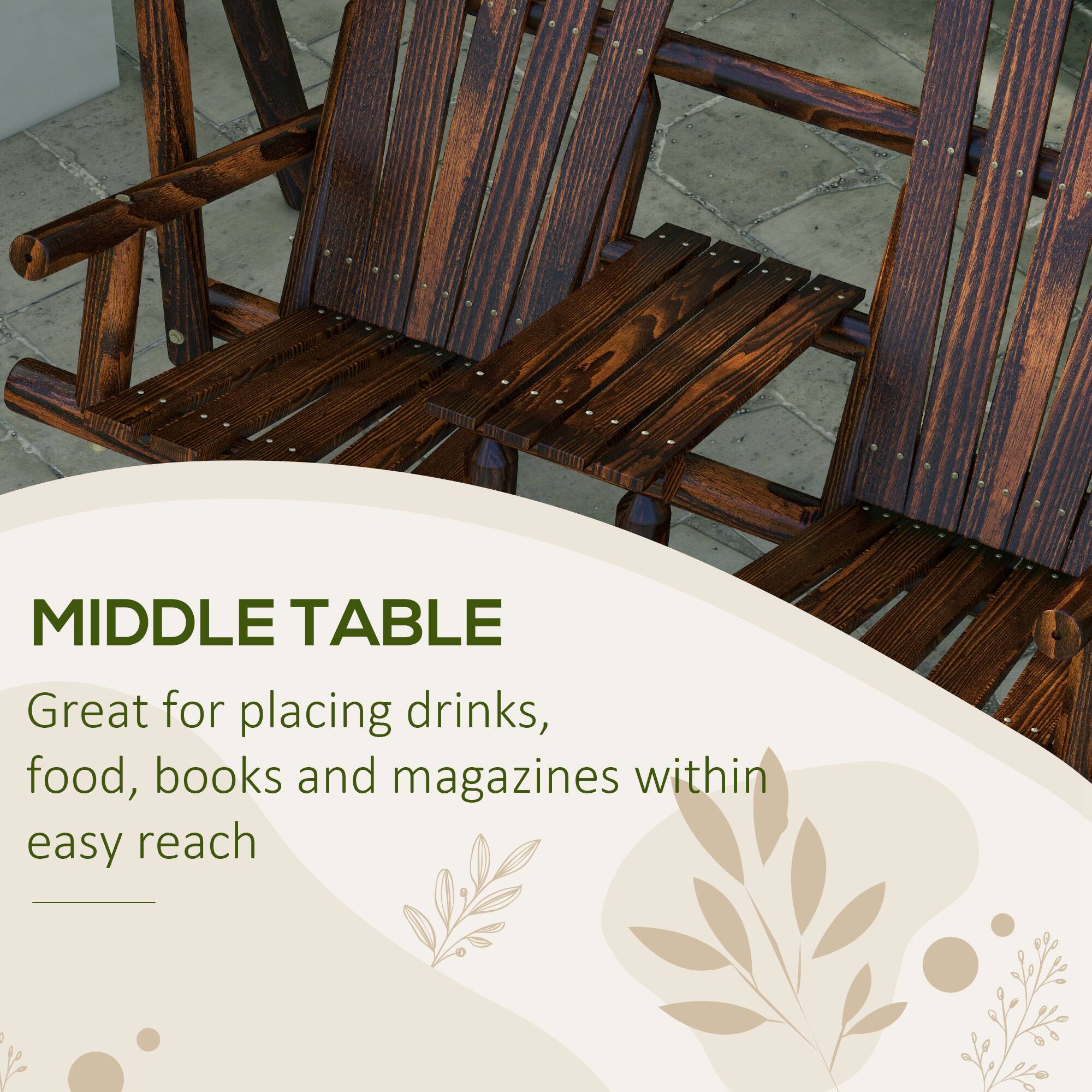 MIDDLE TABLE
Great for placing drinks, food, books and magazines within easy reach