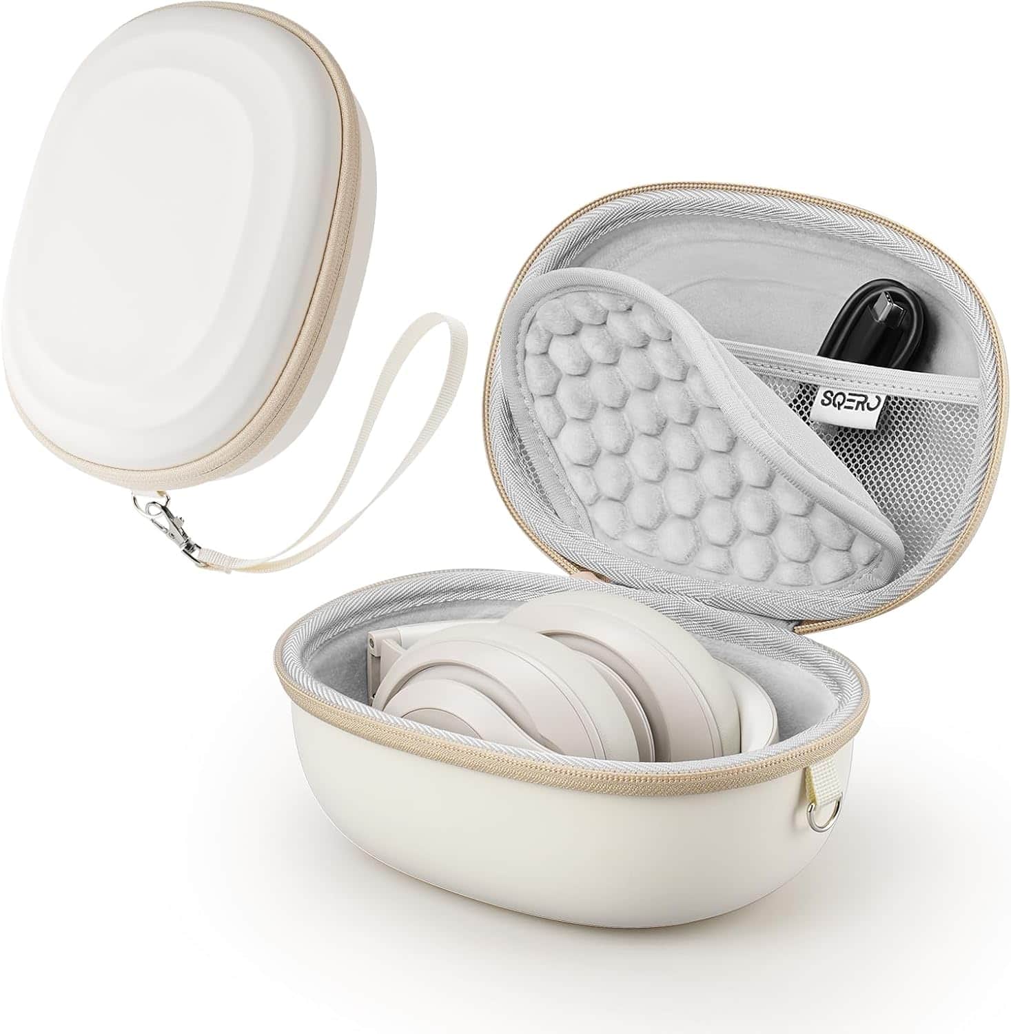 ACJPR - Hard Headphone Case for Beats Studio & Solo – Travel, Hard Shell, Beige