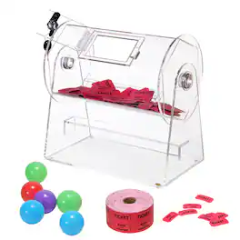 VEVOR - Acrylic Raffle Drum, Professional Raffle Ticket Spinning Cage with 2 Keys, Lottery Spinning Drawing - Transparent