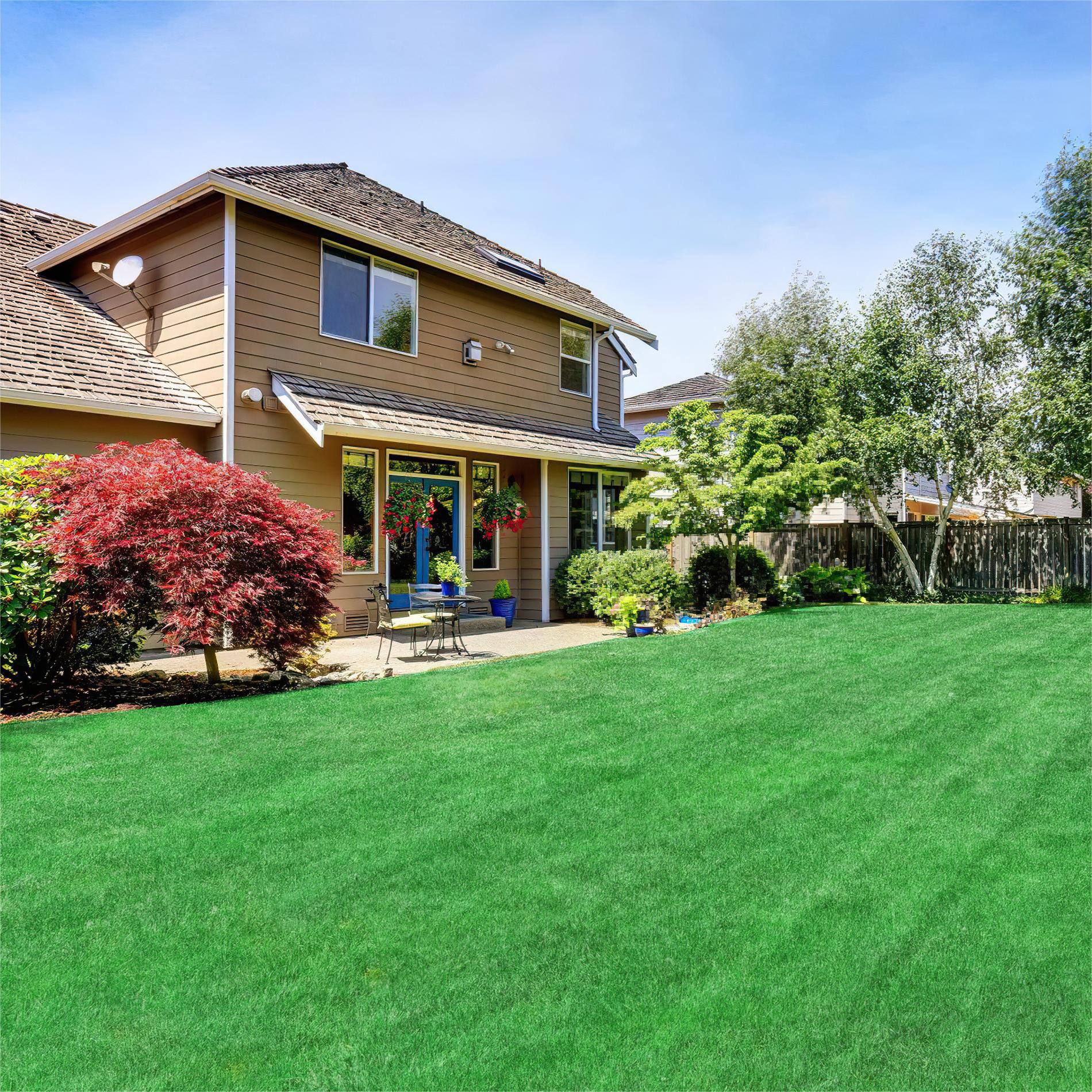 Alt View 10. Famapy - Artificial Grass Turf Rug Indoor Outdoor Large Fake Lawn Carpet for Balcony Patio Garden Pet-Friendly - Dark Green.