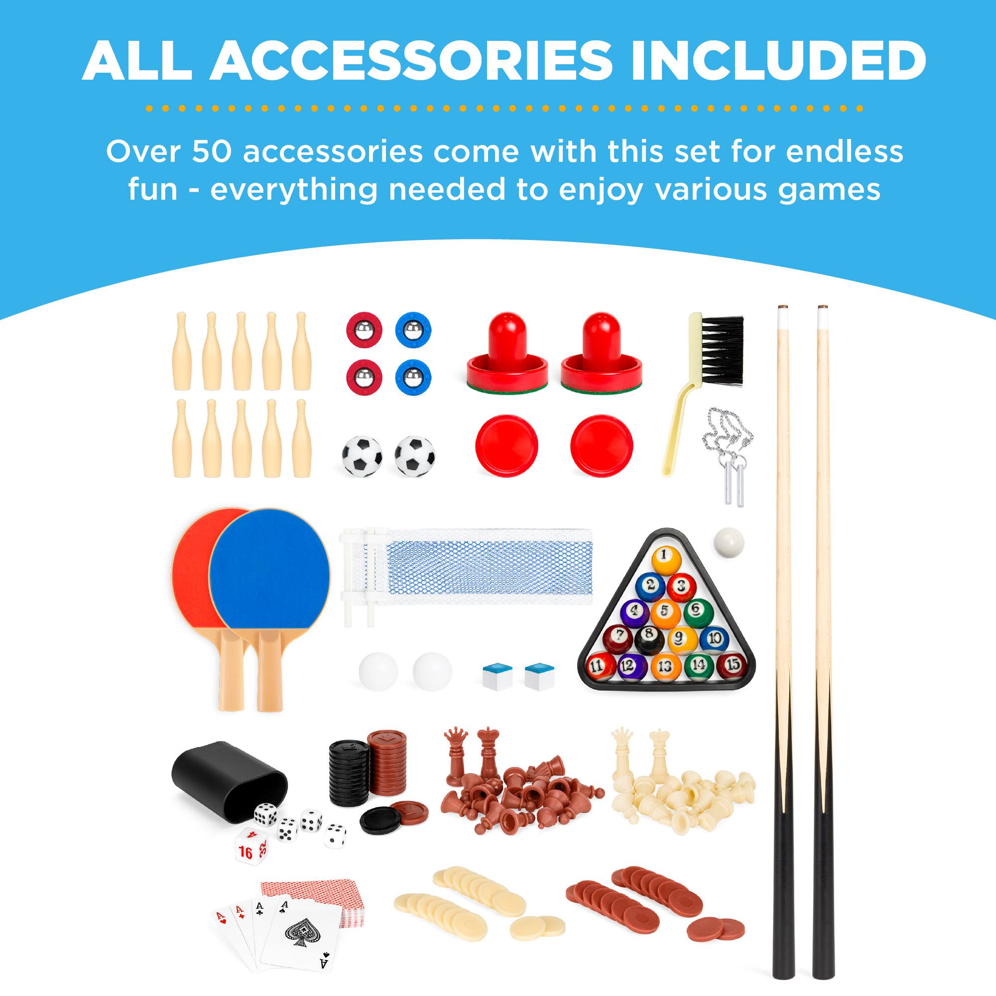 ALL ACCESSORIES INCLUDED

Over 50 accessories come with this set for endless fun - everything needed to enjoy various games.