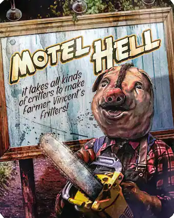 Front. Motel Hell (Steelbook) - 4K Blu-Ray.