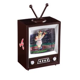 Evergreen Enterprises - Atlanta Braves 8" Vintage TV Water Globe Lantern with Mascot - Brown