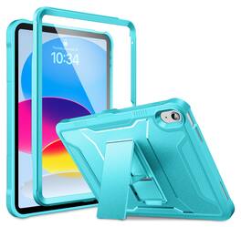 VIKESI - Protective Case for iPad (A16) 11–inch & iPad 10th Gen 10.9 –inch – Shockproof Design with Built-in Screen Guard - Cyan Blue