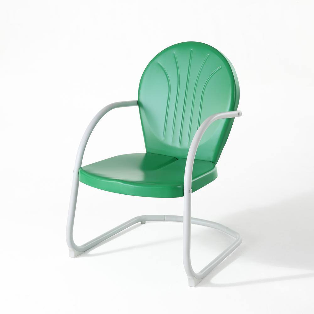 Back. Crosley Furniture - Griffith Retro Outdoor Chair - Kelly Green Gloss.