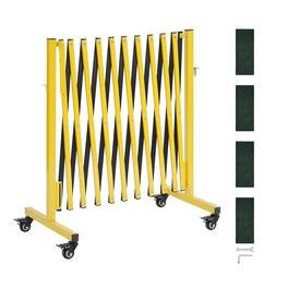 VEVOR - Industrial Expandable Barricade, 13FT Expandable Safety Barrier, Flaxible Mobile Barricade with Locking Casters - Yellow + Black