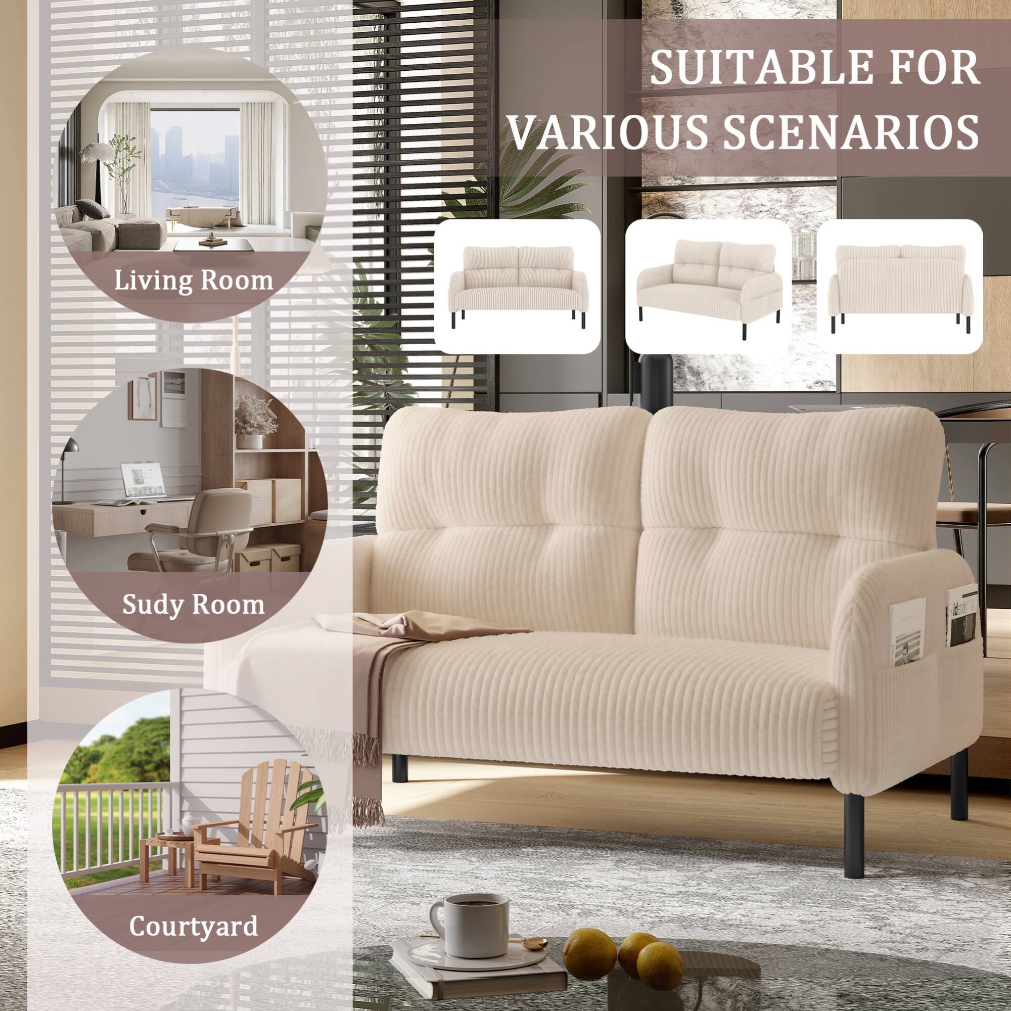 SUITABLE FOR VARIOUS SCENARIOS

- Living Room
- Study Room
- Courtyard