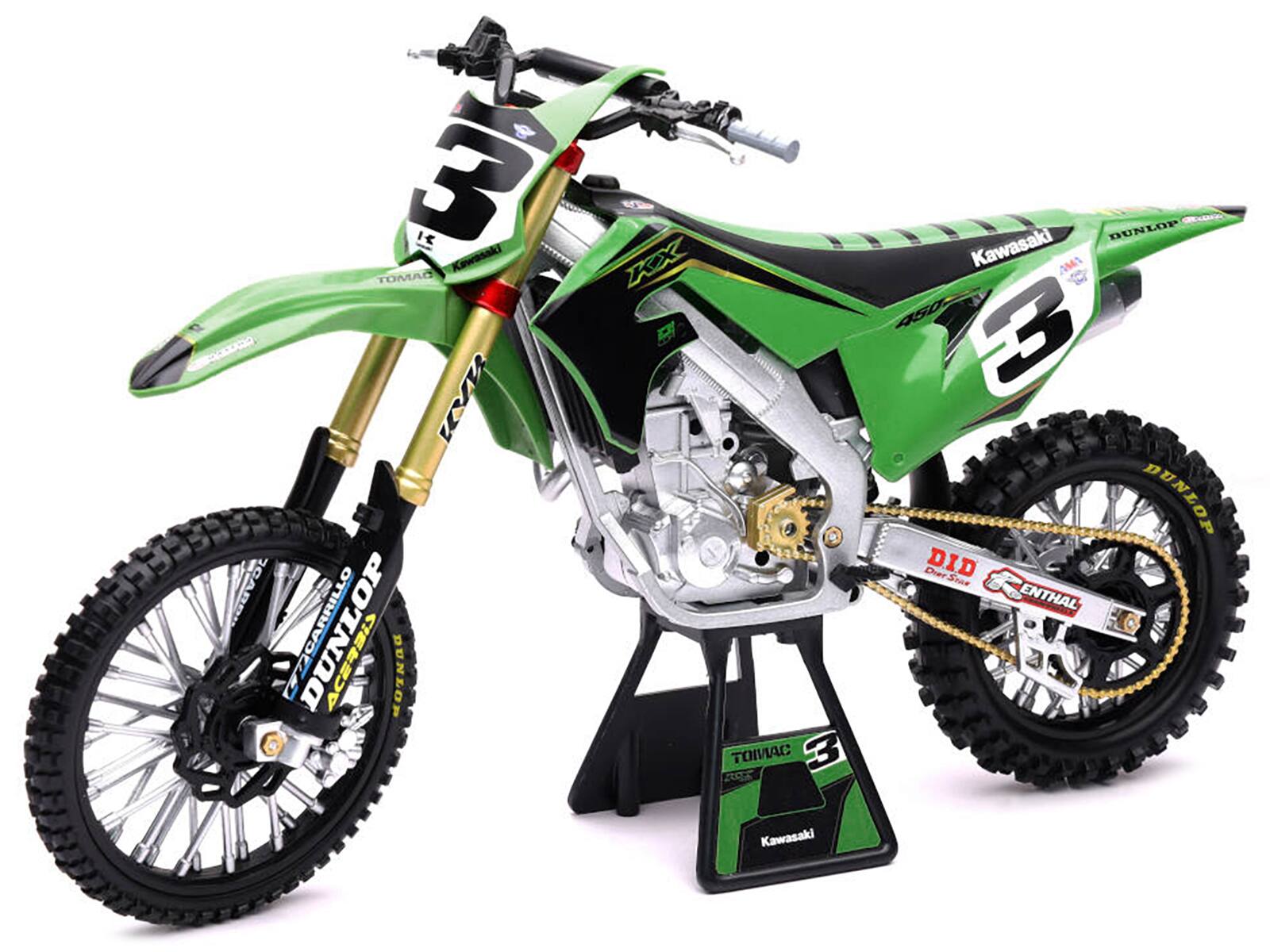 9 3 14 Kawasaki TOMAC - RA 7CARR DUNLOP ACER DUNLOP KX  TOMAC 3 2005 DUNLOP Kawasaki AM1 450 3 DUNLOP Drer Soas DID ENTHAL Kawasaki

Corrected text from the image:

- Kawasaki
- TOMAC
- 3
- KX
- 450
- DUNLOP
- DID
- ENTHAL
- TOMAC 3
- Kawasaki