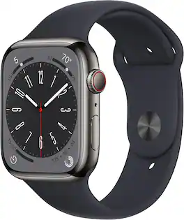 Refurbished Excellent - Apple Watch Series 8 Stainless Steel 41mm A2772 (GPS + Cellular) - Graphite - (2022)