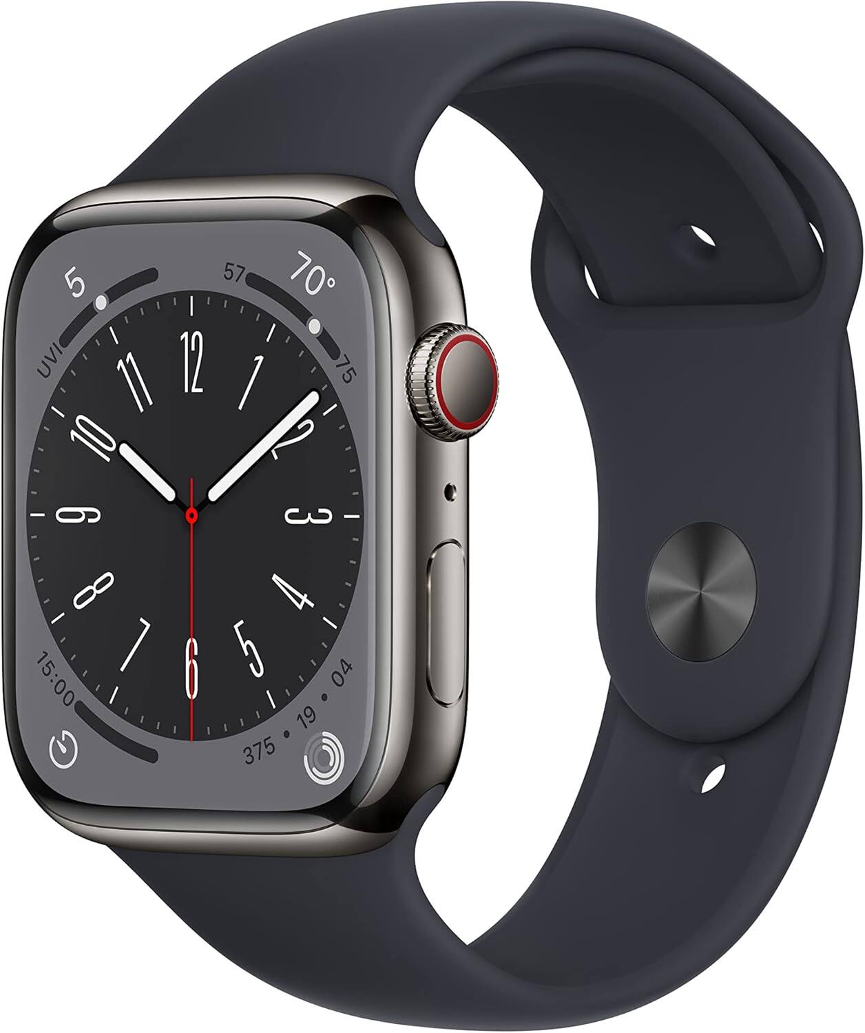 Refurbished Excellent - Apple Watch Series 8 Stainless Steel 41mm A2772 (GPS + Cellular) - Graphite - (2022)
