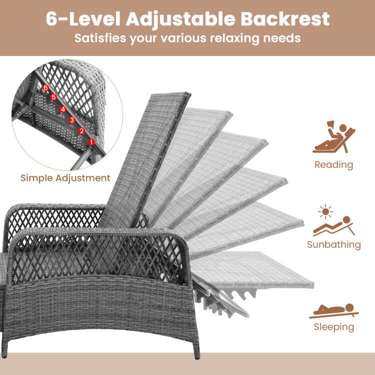 6-Level Adjustable Backrest Satisfies your various relaxing needs

6 5 4 3 2 1

Simple Adjustment

Reading Sunbathing Sleeping