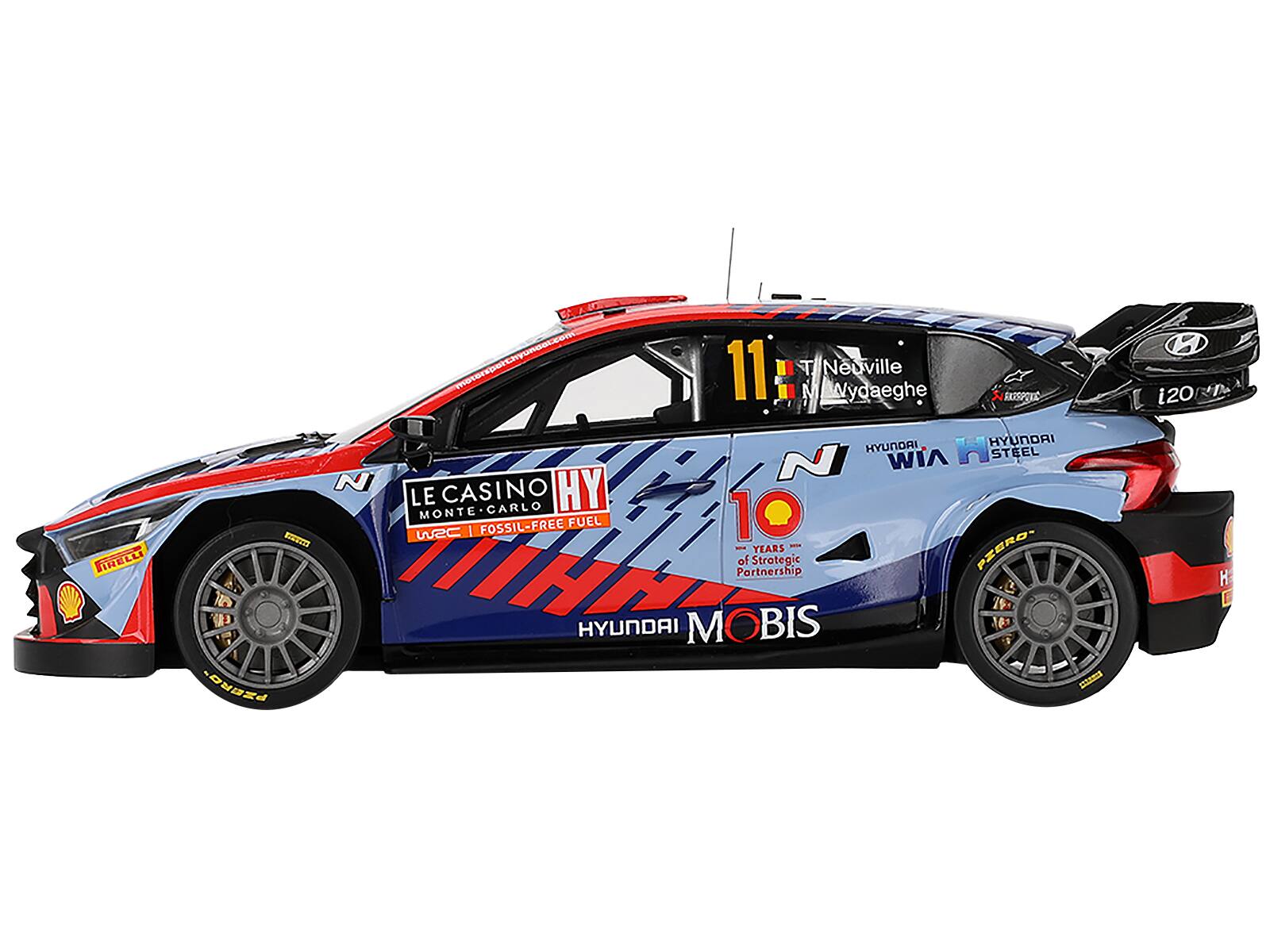 BRELL  
BOOKEES PZERO  
N  
11 T Neuville Vydaeghe  
PRESPOLIC HYUNDAI HYUNDAI N WIA H STEEL LE CASINO CARLO HY MONTE 10 FOSSIL-FREE FUEL wec 1 - PZERO- YEARS of Strategic Partnership HYUNDAI MOBIS  
i20