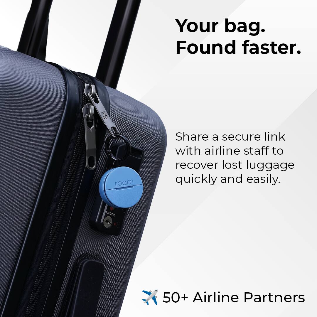 Your bag. Found faster.  
Share a secure link with airline staff to recover lost luggage quickly and easily.  
50+ Airline Partners