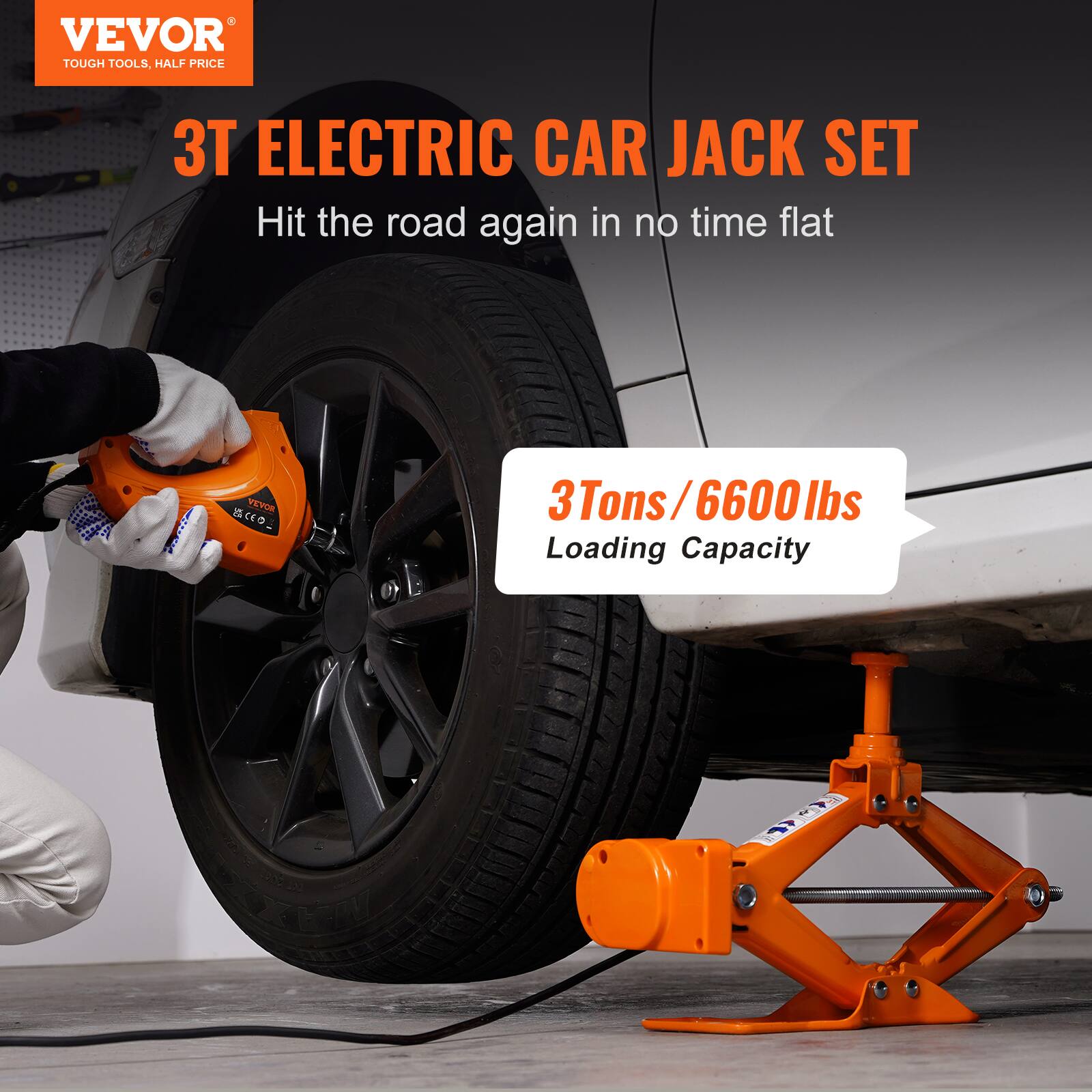 VEVOR TOUGH TOOLS, HALF PRICE

3T ELECTRIC CAR JACK SET

Hit the road again in no time flat

3Tons / 6600lbs Loading Capacity