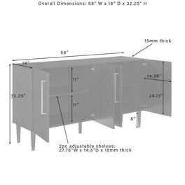Crosley Furniture - Everett Sideboard - Matte Black