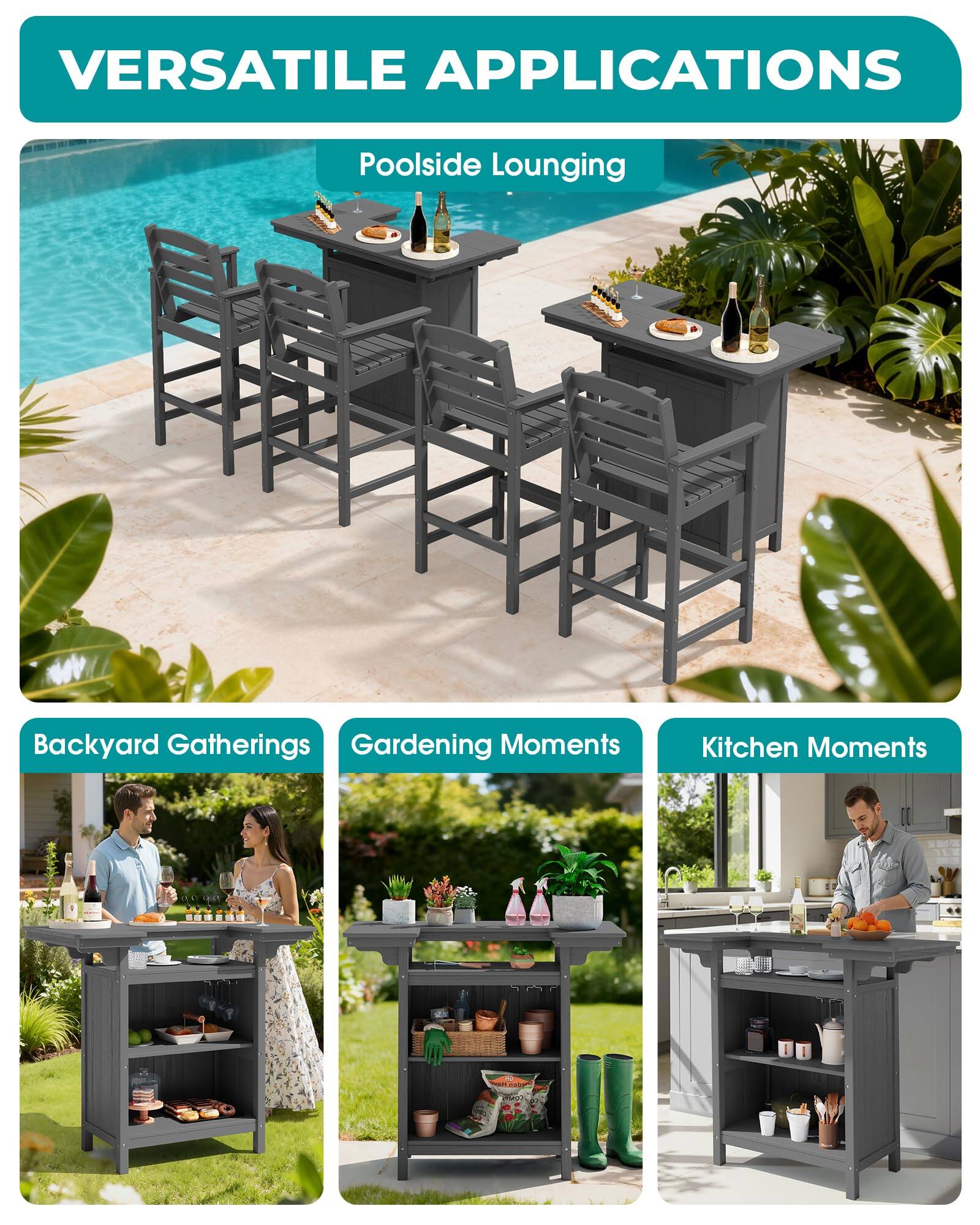 VERSATILE APPLICATIONS

Poolside Lounging

Backyard Gatherings

Gardening Moments

Kitchen Moments

www.al-arell.com